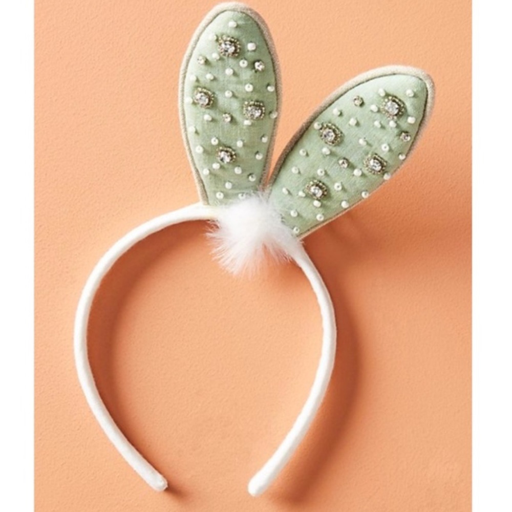 Anthropologie embellished bunny ears headband